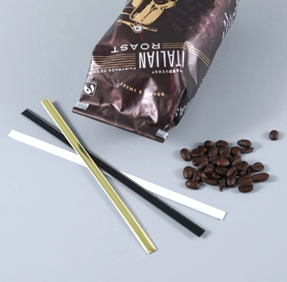 Adhesive Tin Tie Closure For Coffee Bags